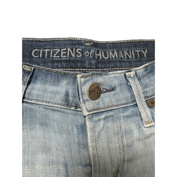 Citizens Of Humanity Size 26 Denim Ombré‎ Jean Shorts Cut Offs Frayed Hem #I3-5 - Picture 3 of 10